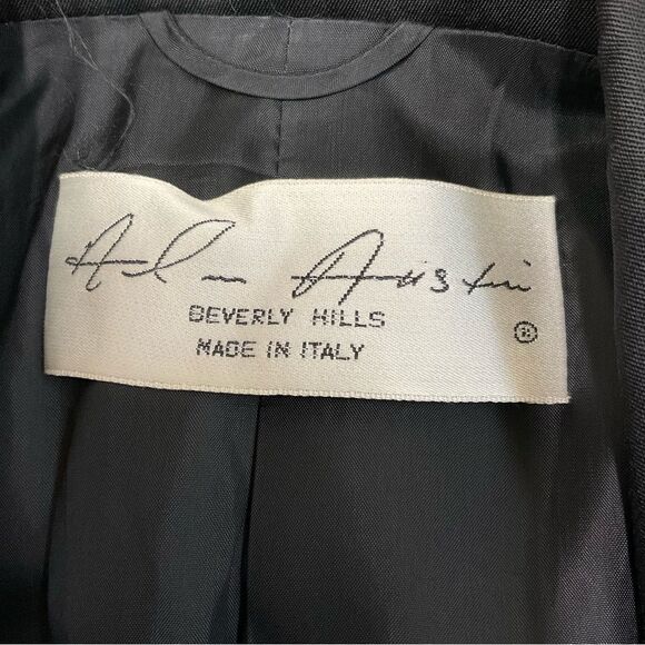 VTG Alan Austin Women's Black 100% Wool Classic Blazer Jacket Italy S - Picture 15 of 15